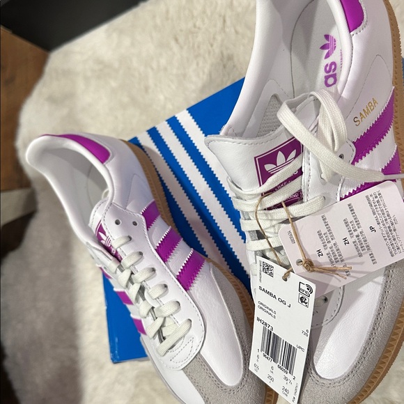 adidas Samba White with Purple Accents Women's Sneakers - Picture 3 of 3